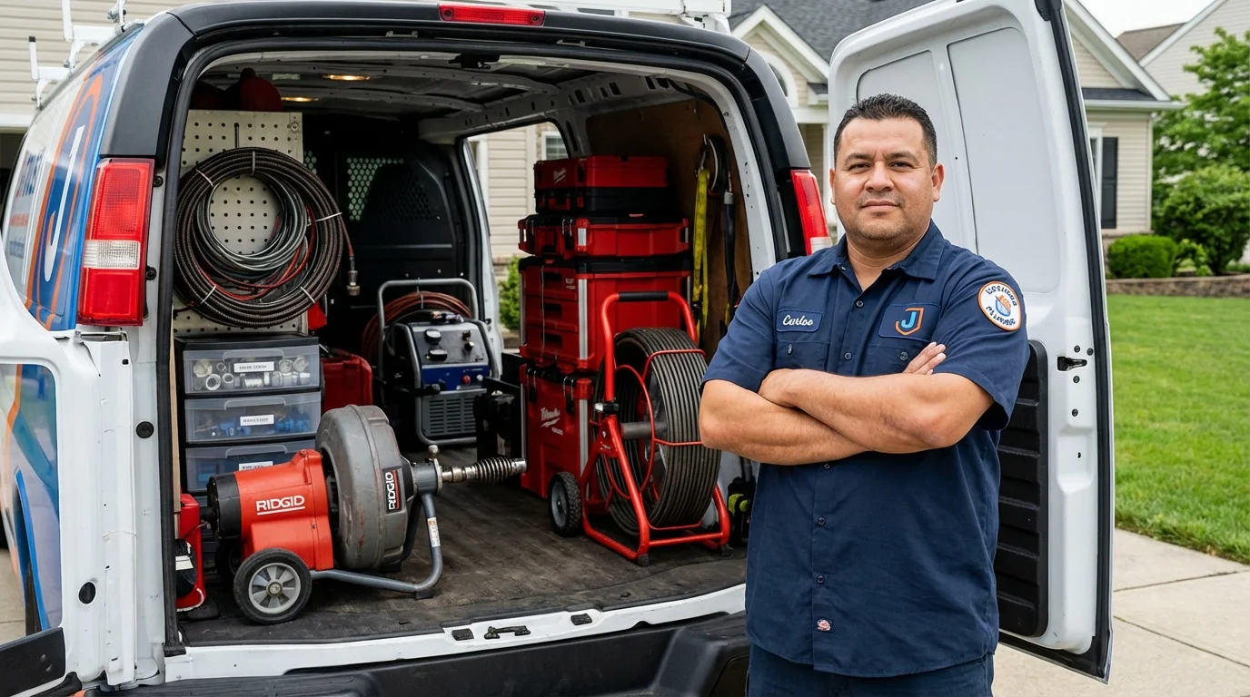 Professional drain cleaning equipment and Johns Plumbing LLC plumber in Nebraska City