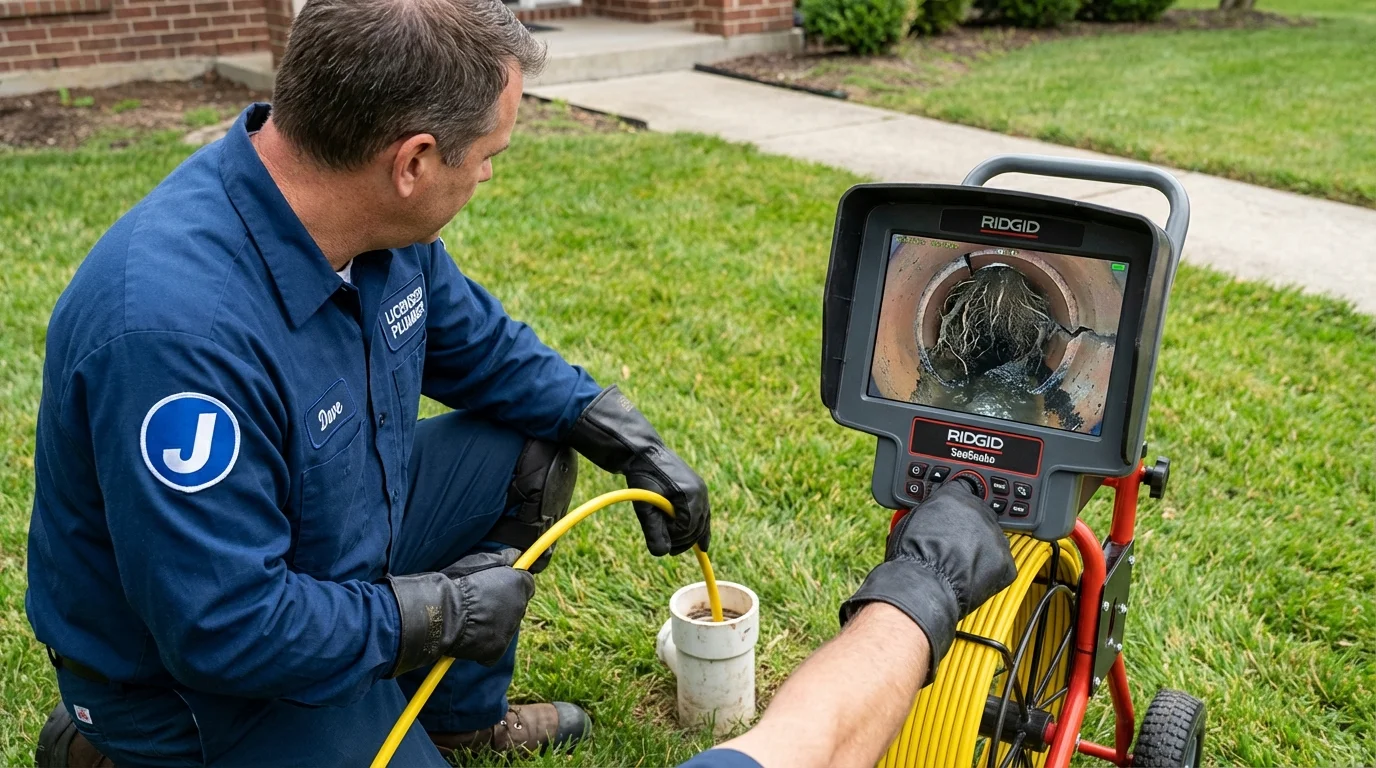 Sewer camera inspection being performed by Johns Plumbing LLC in Nebraska City